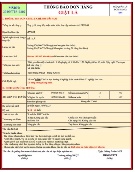 DƠN HÀNG XUẤT KHẨU LAO ĐỘNG GIẶT LÀ TẠI TỈNH MIYAGI