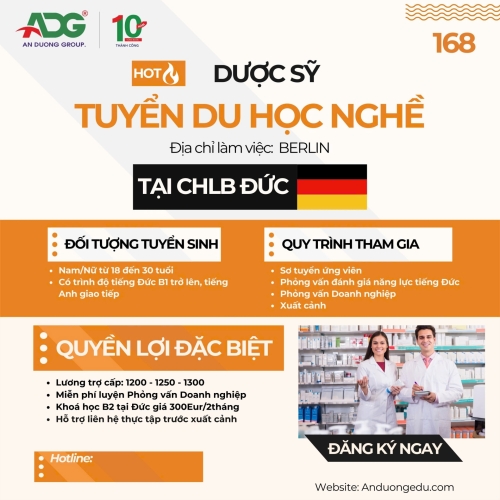 ? TUYỂN SINH DU HỌC NGHỀ NGÀNH DƯỢC SĨ TẠI ĐỨC ?? ? Làm việc tại: Berlin – CHLB Đức